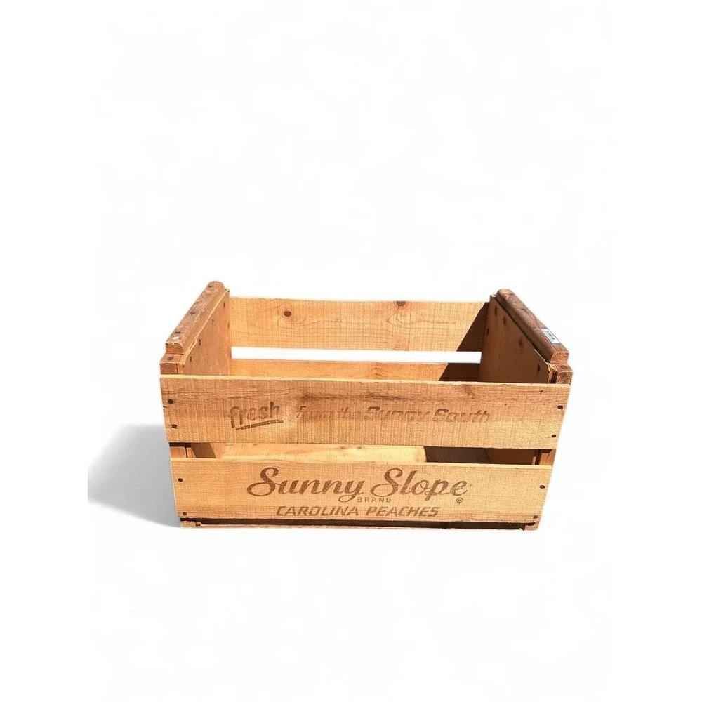Storage Box Vintage Sunny Slope Carolina Peaches WoodCrate Farmhouse Cottagecore